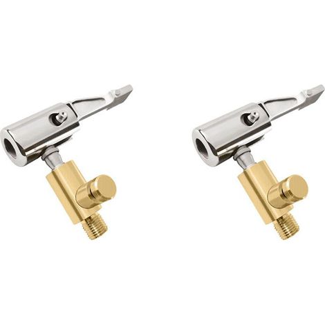2X Adaptateur de Buse de Pompe à Air avec Pince de Tête de Connecteur de Valve de Gonflage de Dégonflage Voiture de Conversion Rapide en Métal (1/2)