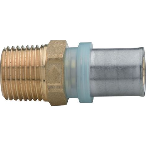 raccord droit - mâle - pour tube multicouche - 16 vers 3/8 - lot de 2 - altech 4434790