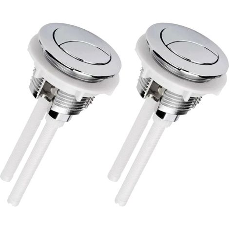 Bouton poussoir chasse d'eau de 38MM,universel double bouton de chasse d'eau à tête ronde pompe haute pression (argent 2) (1/4)