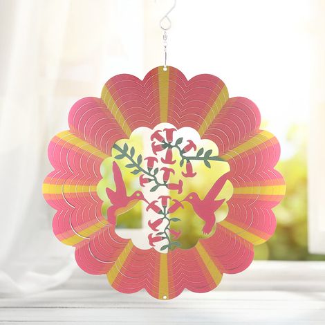 Carillon éolien suspendu en métal coloré de 30 cm avec crochet, pour la décoration de la chambre, du jardin ou de la cour. (1/5)