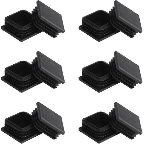 12 embouts de tube carré 40x40mm, embouts en plastique pour pieds de chaises et canapés. (1/5)