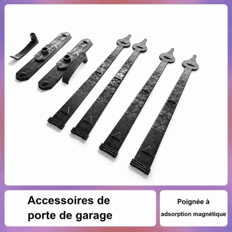 Poignées décoratives magnétiques pour porte de garage style américain, quincaillerie décorative finition thermolaquée 676 g – Livraison gratuite (1/5)