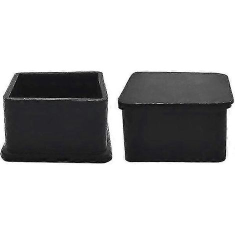 Set mit 8 rutschfesten Gummifüßen für Stühle, Möbel und Tische, 5 cm (2 Zoll), quadratisch, schwarz (1/5)