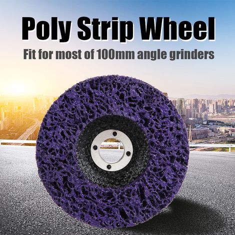 Lot de 5 disques à meuler en polyéthylène de 100 mm pour le décapage de la peinture et de la rouille, compatibles avec les meuleuses d'angle. (1/5)