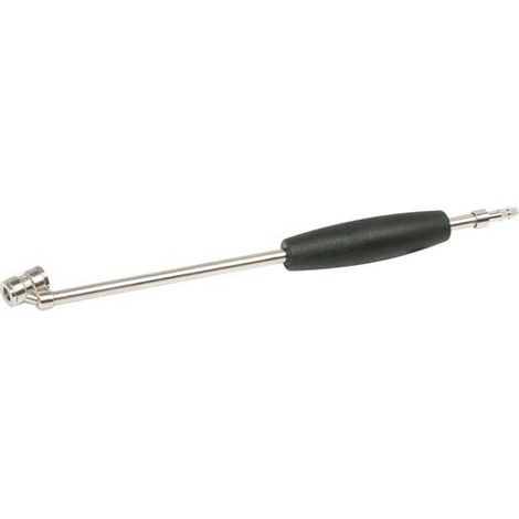 Conector doble con empuñadura de goma y válvula