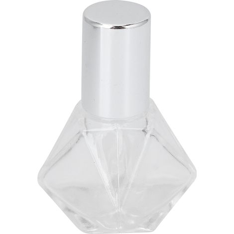 Flacon à bille rechargeable en verre 8ml pour parfum et huiles essentielles (bille en acier, couvercle argenté) (1/5)