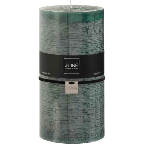 Bougie Cylindrique Déco "Junina" 20cm Vert Foncé (1/2)