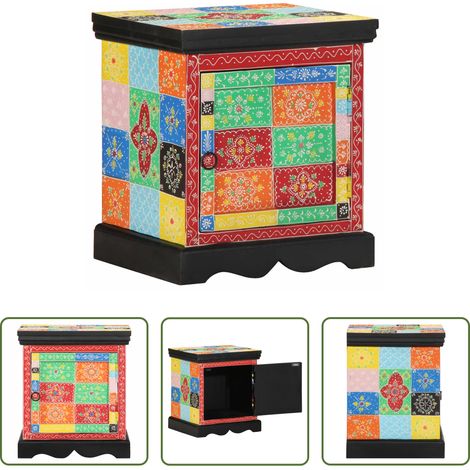 Holz Nachttisch - Nachttisch Mehrfarbig 40x35x45 cm Massivholz Mango (1/5)