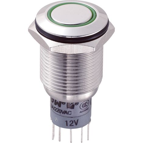 TRU COMPONENTS 701833 LAS2GQF-22E/G/12V/S/P Vandalismusgeschützter Drucktaster 250 V/AC 3 A 2 x Ein/ (1/3)