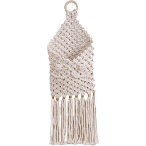 Décor de macramé de tapisserie tissée, Pochette murale Boho pour fleurs séchées, Tapisserie Macramé Boho Décoration Murale,