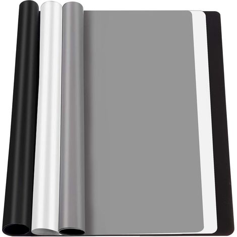 3er Set Silikonmatte 30x40 cm Antihafte Arbeitsmatte Dunkelgrau Weiß Schwarz (1/5)