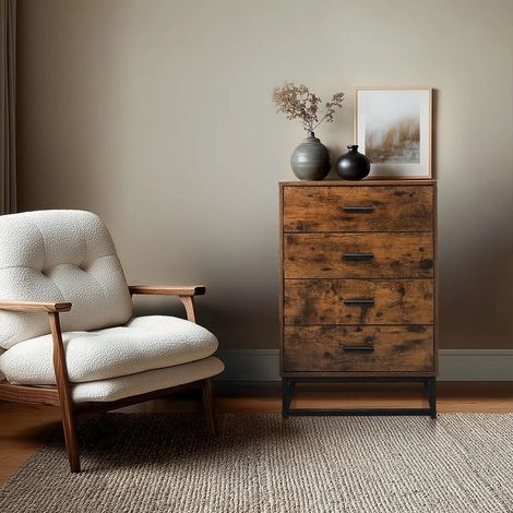 [NEUWERTIG] B-Ware Hjh Living Kommode Sideboard Vinstra Braun Melaminharzbeschichtete Spanplatte