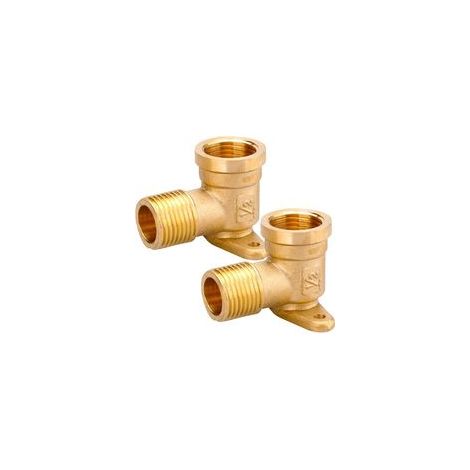 Set aus 2 1/2"-Messing-Wandarmaturen, DN15-Winkel, 90°-Wandwinkelverteiler, Armatur mit Innengewinde, 1/2" IG x 1/2" AG Wasserarmaturen (1/5)