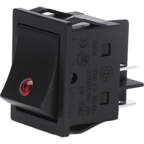 Interrupteur marche/arrêt 4 broches ABS type bateau avec voyant lumineux pour automobiles et navires 125/250 V CA (1/5)
