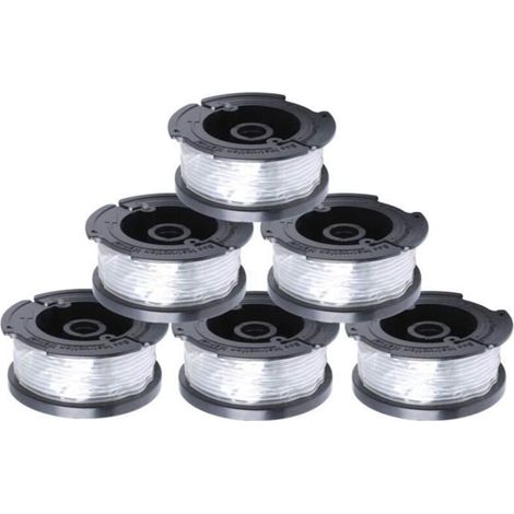 Poweka Lot de 6 bobines de fil pour coupe-bordures Black & Decker STC1820, STC1820CM, STC1840, STC1840EPC Remplace les ré16 (1/4)