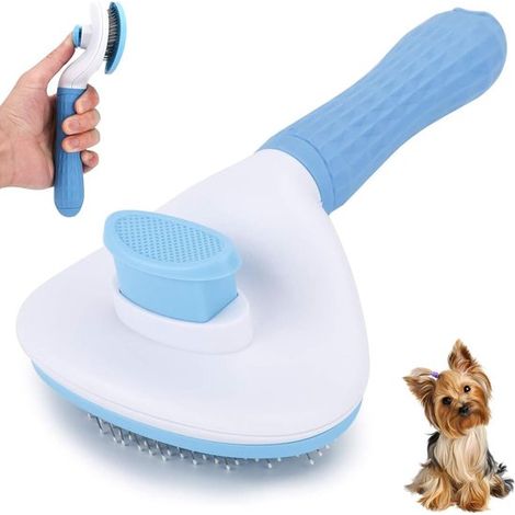 Spazzola per cani e pettine per gatti, spazzola autopulente per cani a pelo corto e lungo, spazzola con manico liscio e funzione massaggiante. (1/4)