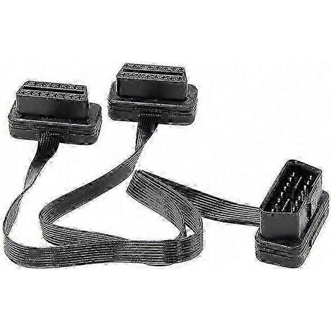 OBD2 16-PIN-Verlängerungskabel (weiblich auf männlich), Y-Splitter mit Doppelstecker, flach und dünn für die Kfz-Diagnose (1/5)