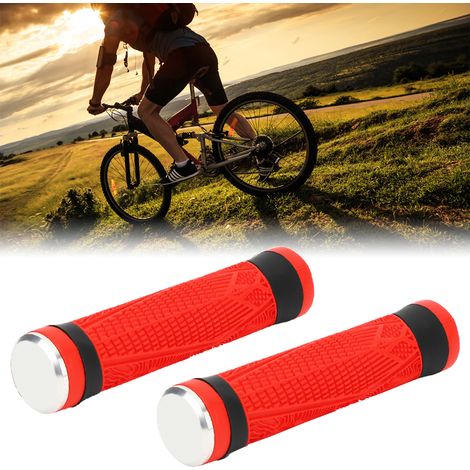 ZTTO Poignée Vélo Antidérapante en Silicone Souple, Manchon de Guidon Confortable pour VTT et Ville (Rouge) (1/4)