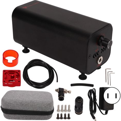Pompe à air pour graveur laser, 10 à 30 L/min réglable, élimination fumée et poussière, 100-240V prise US (1/5)