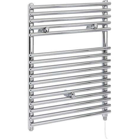 Milano Arno Electric Chrome Bar On Bar Heated Towel Rail Radiator - 730mm x 450mm (1/5)