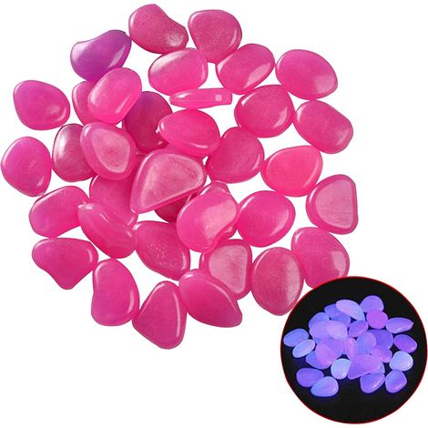 50pcs Multicolore Galets Jardin Pierres de Jardin Lumineuses Pierres Décoratives pour Jardin Galets Decoratif Fluorescent Galet Cailloux Jardin Exterieur Pierres Aquarium- Violet Foncé (1/5)