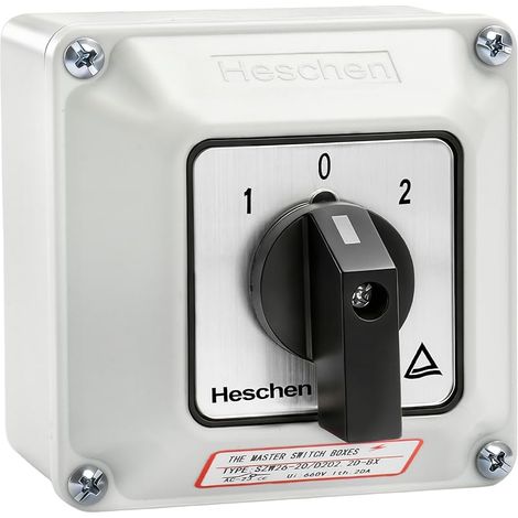 Sélecteur de came rotatif universel, SZW26-20/D202.2D, 660V 20A, ON-OFF-ON, 3 positions 2 phases 8 bornes, avec interrupteur principal boîtier extérieur (Boîte Plus grand)