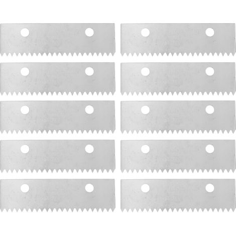 Lot de 10 lames de rechange pour dévidoir de ruban adhésif - Lame de coupe en acier dentelé 6,1 x 1,8 cm - pour pistolet à ruban adhésif - Pièces détachées pour outils (1/5)