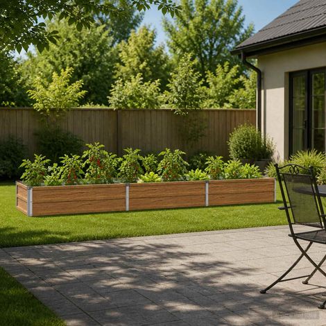 vidaXL Letto rialzato da giardino Marrone legno 240 x 40 x 24 cm