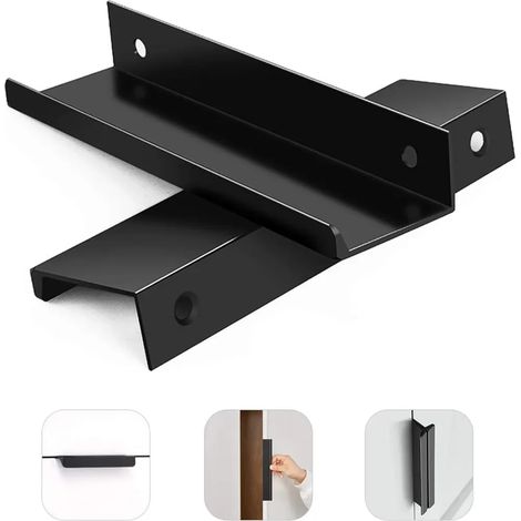 Set di quattro maniglie a scomparsa per porte, maniglie per armadi, maniglie nascoste per mobili, maniglie moderne per la cucina. (1/4)
