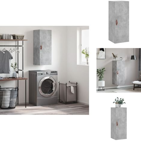 Wandschrank Betongrau 34,5x34x90 cm - Hängeschrank - Wandschrank - Regal - Aufbewahrung - Holzwerkstoff (1/5)