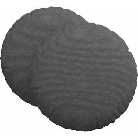 Maison Exclusive - Sitzkissen 2 pcs Dunkelgrau Ø60 x 21 cm Cordst