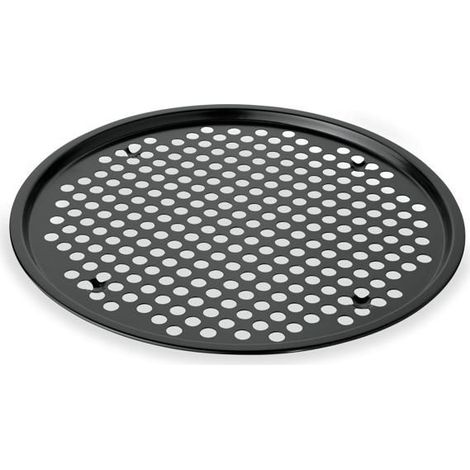 1 pince à pizza, hauteur 10 mm, Ø 305 mm, revêtement antiadhésif PTFE, pieds emboutis, perforation Ø 9 mm, pour pizzerias et cuisine professionnelle
