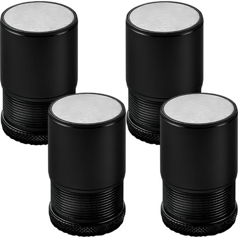 Lot de 4 Rehausseur de Meubles Réglable Métal, Rehausseur Pieds de Lit, Pieds de meubles pour Chaise, Table, Canapé, Caisson, Armoire de salle de bain, Noir, hauteur de 4.7cm-8cm, diamètre 40mm (1/5)