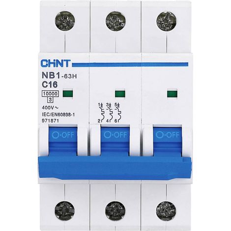 Chint 179877 NB1L Interruttore magnetotermico 3 poli 6 A (1/3)
