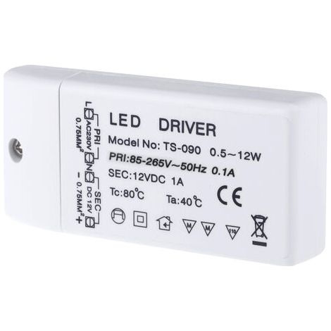 Transformateur Led - Entrée Ac85-265v Sortie Dc12v 1a - Pour Ampoules Mr11 G4 Mr16 Gu5.3 - 12 Watts (1/5)