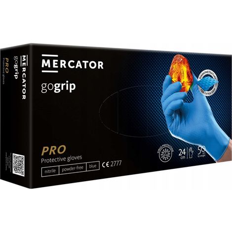 Gants en nitrile, lot de 50, taille 10-XL, Gogrip bleus