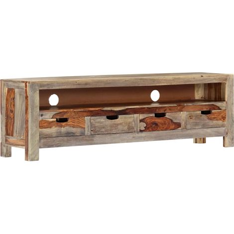 Meuble TV pour Salon - Armoire TV Bois massif de Sesham 130 x 30 x 40 cm BV760341 - BonneVie (1/5)
