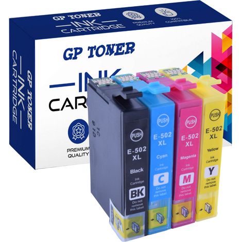 4 cartouches d'encre CMJN pour imprimante Epson GP-E502XL (1/5)