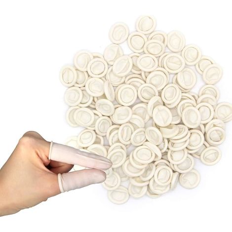 100pcs Doigtiers en Latex, Doigtiers en Latex, Doigts de Protection imperméables du Bout des Doigts, Doigts de Protection Contre Les blessures aux Doigts, Doigts imperméables pour Tatouage (1/5)
