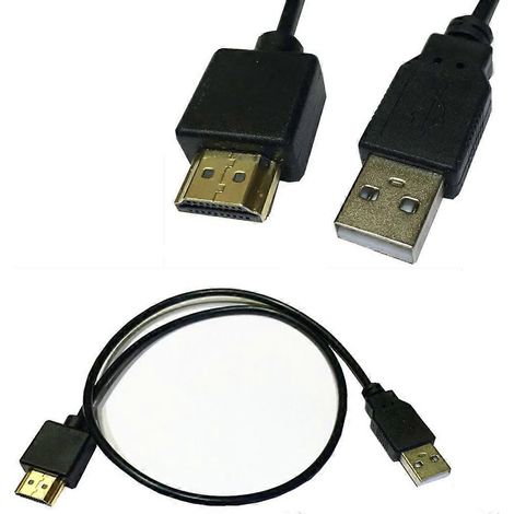 Câble d'alimentation USB 2.0 vers HDMI compatible de 0,5 m pour la connexion des moniteurs d'ordinateur (1/4)