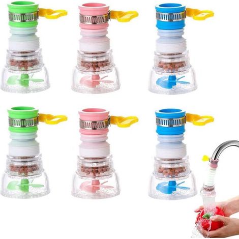 Mini-Wasserhahn, 6er-Set, Wasserfilter, Sprühkopf, Spritzschutz, für Küchenarmatur, Bad und Dusche (Farbe zufällig)