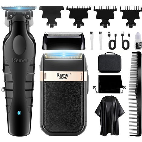 Tondeuse à cheveux en aluminium, rasoir électrique sans fil pour homme (1/5)