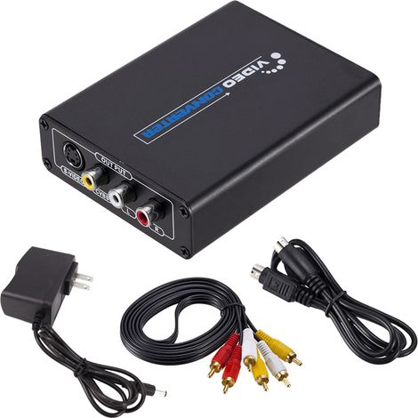 Convertisseur HDMI vers AV et S-Vidéo 1080P, adaptateur vidéo composite pour télévision et projecteur, sortie RCA, noir (1/5)