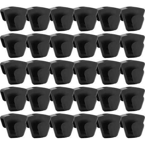 Lot de 30 Crochets pour Cintres,Crochets de Connecteur pour un Gain de Place, Robustes, pour Suspendre des Vêtements Dans la Garde Robe et la Salle de Bain (Noir) (1/5)
