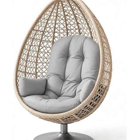 Coussin de fauteuil suspendu extérieur, imperméable, épais, rembourré - Coussin de siège pour fauteuil suspendu avec forme ronde et fixation - Coussin pour fauteuil papasan, balcon (1/5)