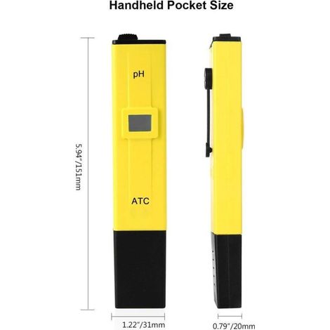 PH Mètre Numérique,Testeur de Ph Professionnel, électrique numérique de poche PH Mètre d'eau testeur hydroponie Stylo à écran LCD,Fonction D'étalonnage Automatique et 0,00-14,00 Gamme de Mesure (1/3)