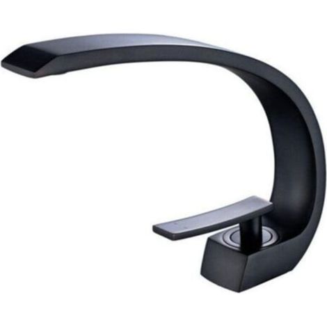 Modern Basin Mixer Tap, Water-Saving, Waterfall Bathroom Sink Faucet, Creative Toilet Bathroom Tap Black (1/4)