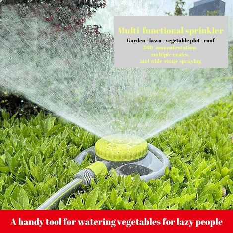 Garden sprinkler for lawn, new lawn watering system for garden irrigation, large area rotating sprinkler hose, oscillating sprinkler for lawn sprinklers (green)