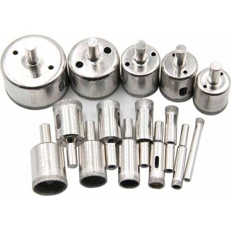 15 scies cloches diamant – 6 à 50 mm – verre – acier carbone (1/4)