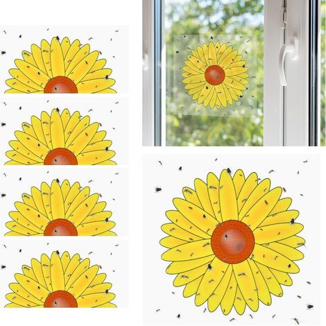 20 PCS Autocollants pour Pièges à Mouches de Fenêtre, Pièges Mouches Transparent Collants pour l'intérieur, Pièges Engluées pour Mouches Domestiques Jardin Plante Fruit Fleur (1/5)
